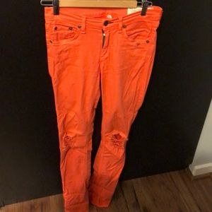 Bright Orange low rise jeans